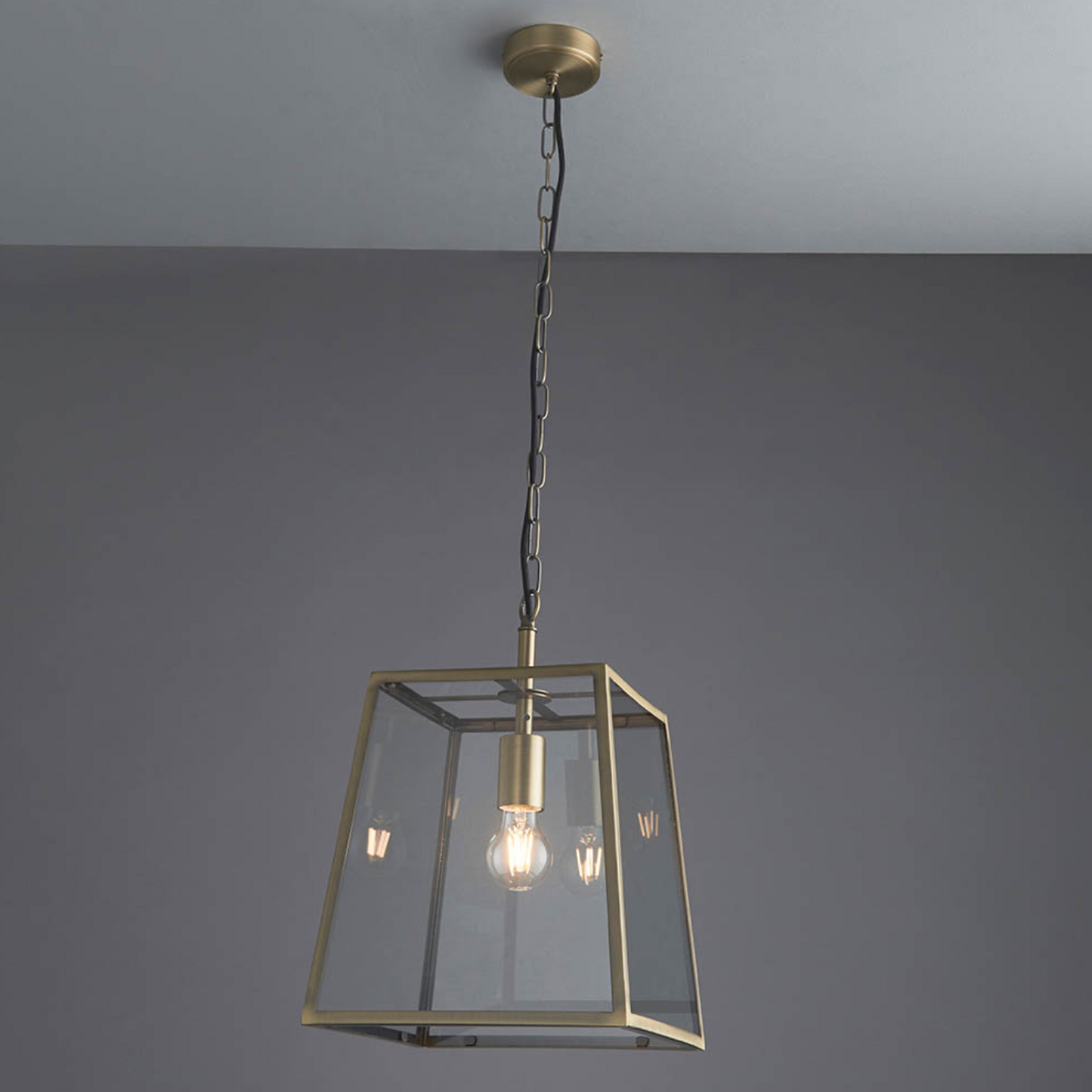 Single Box Pendant, Antique Brass - ID 12037