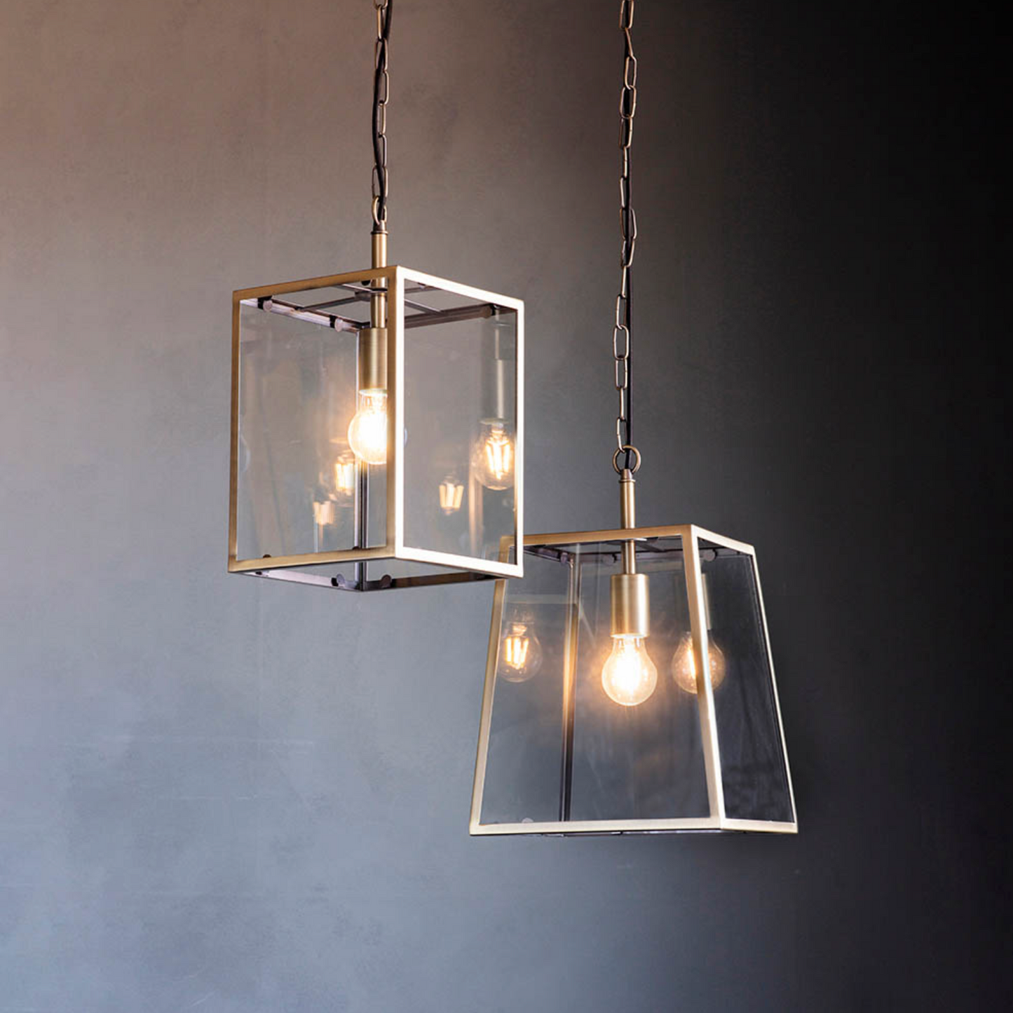 Single Box Pendant, Antique Brass - ID 12037
