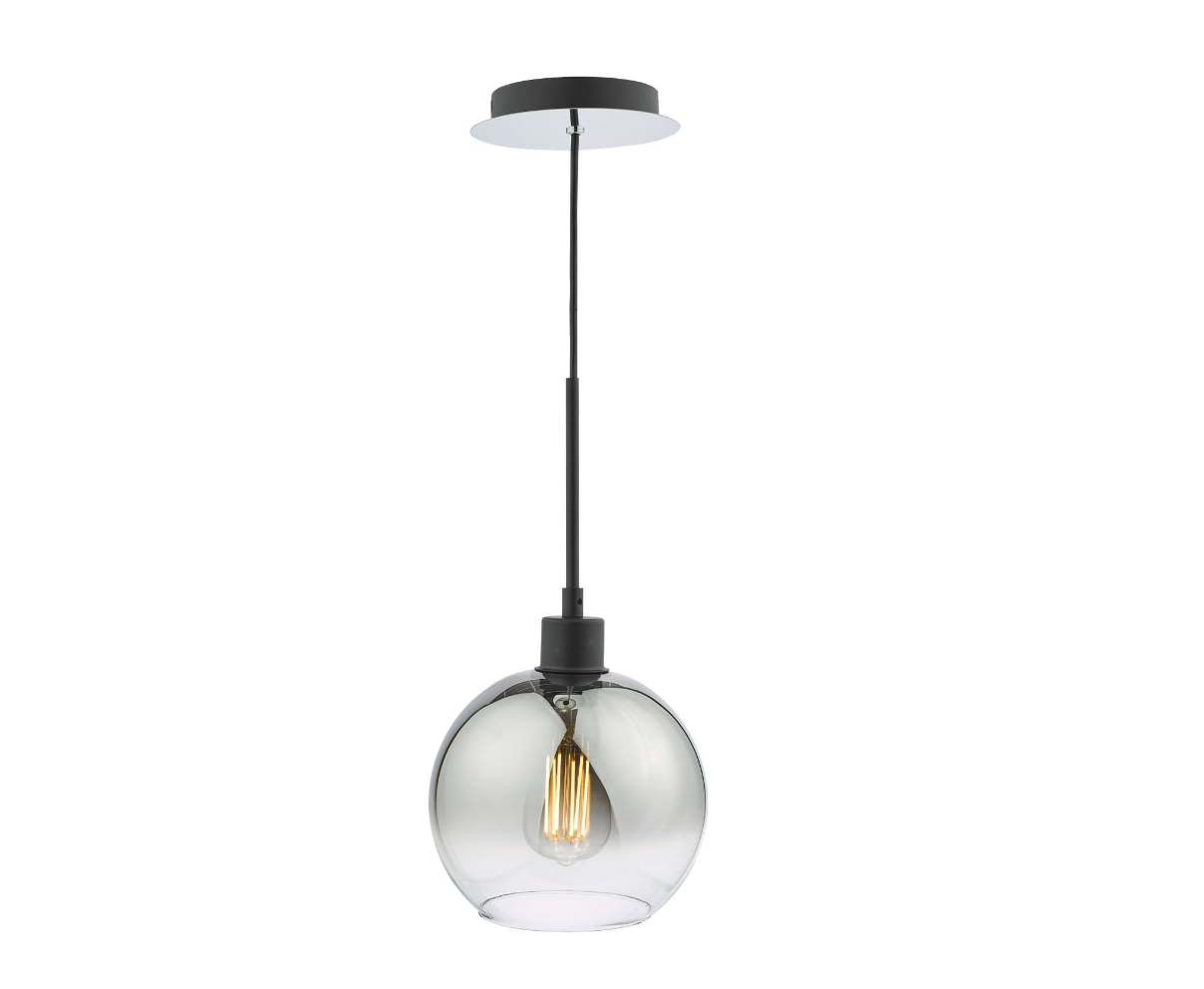 Ombre Smoked Glass Single Pendant Matt Black - ID 12071