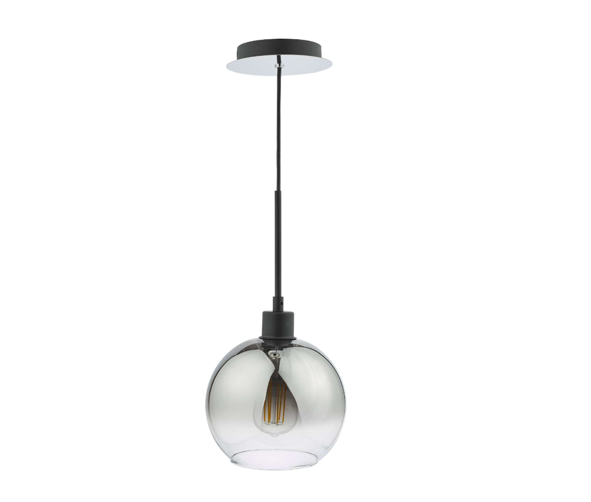 Ombre Smoked Glass Single Pendant Matt Black - ID 12071