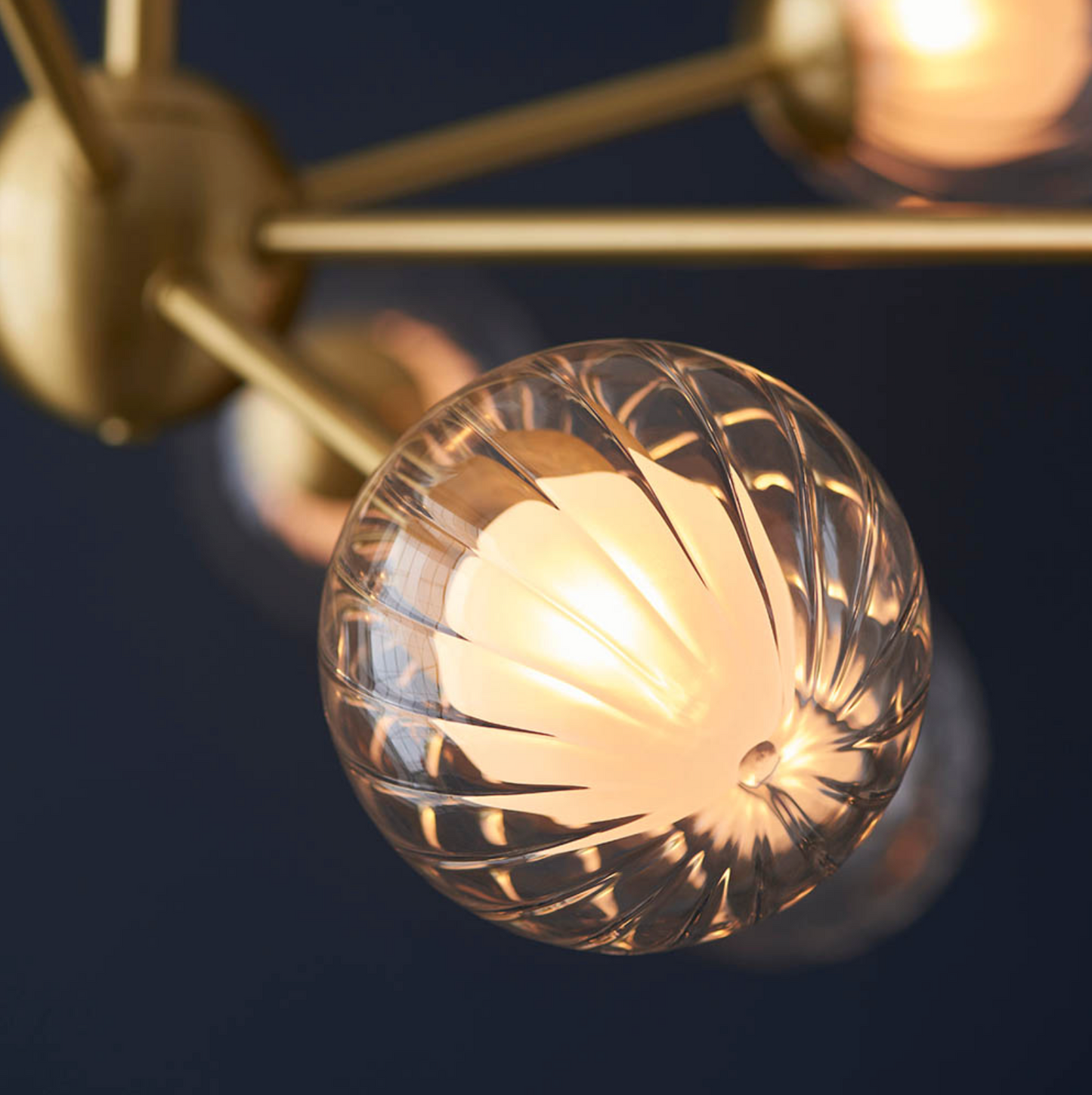 9 Light Pendant, Satin Brass - ID 12091