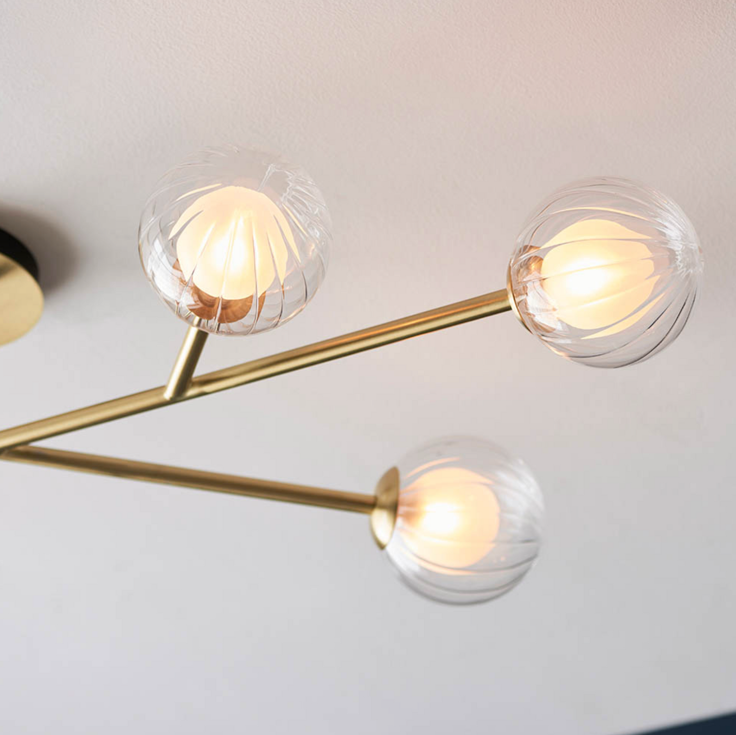 6 Light Semi Flush, Satin Brass - ID 12092