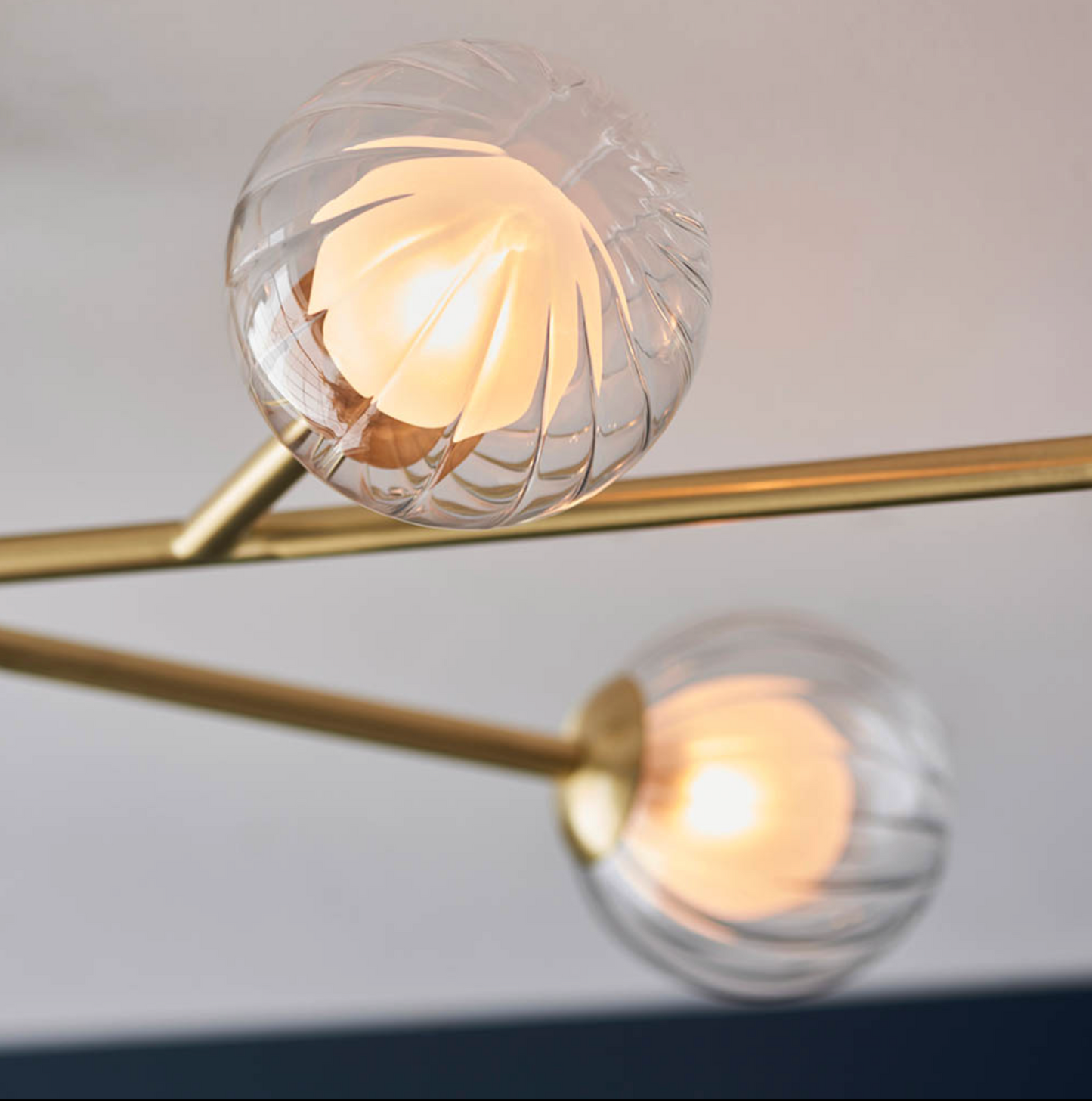 6 Light Semi Flush, Satin Brass - ID 12092