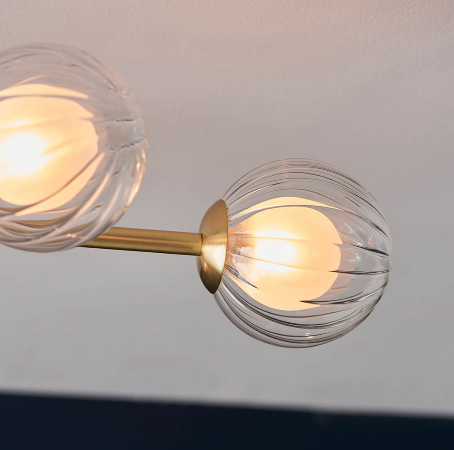 6 Light Semi Flush, Satin Brass - ID 12092