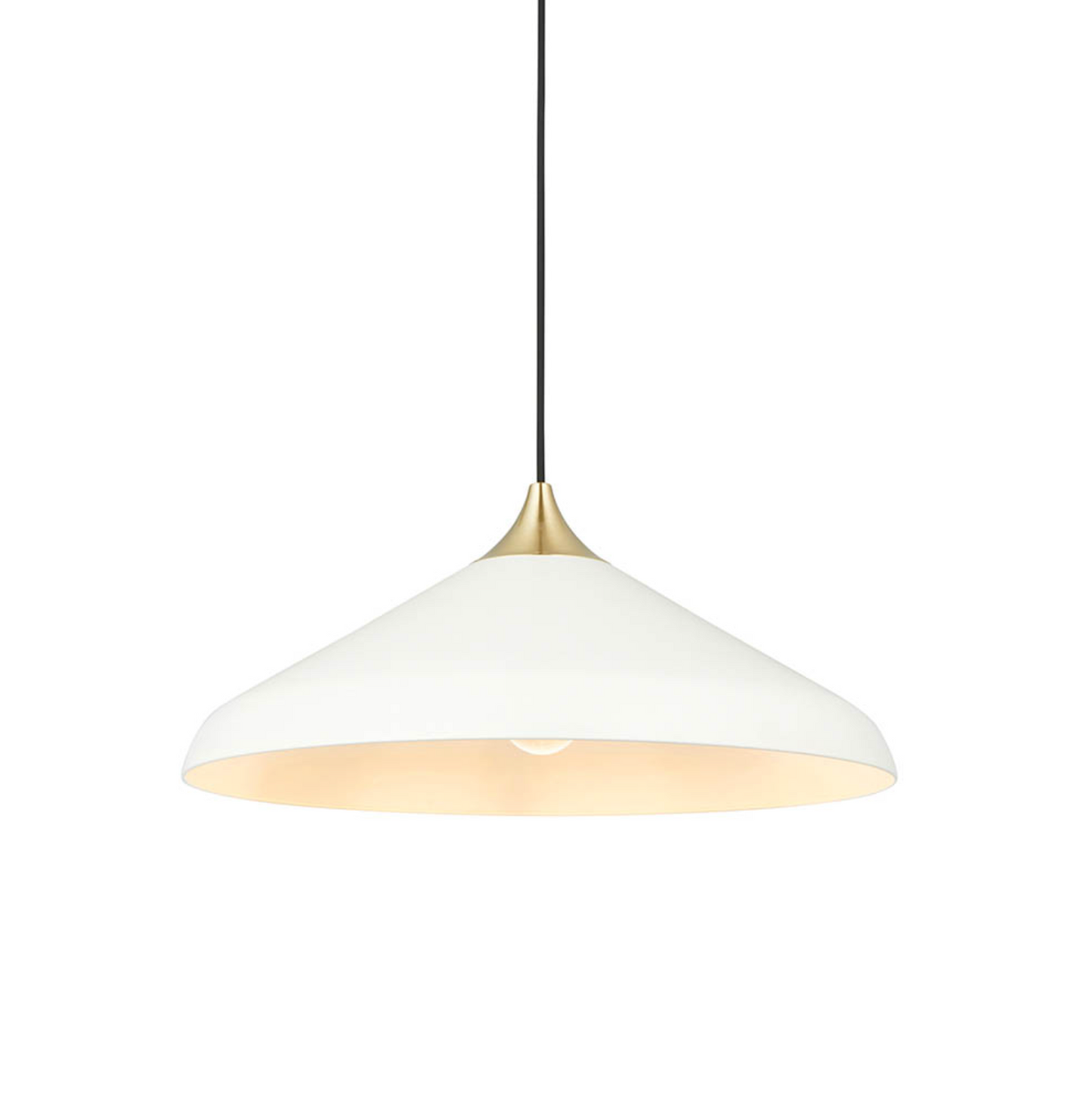 Warm White Coned Pendant with Brushed Brass Plate - ID 12101