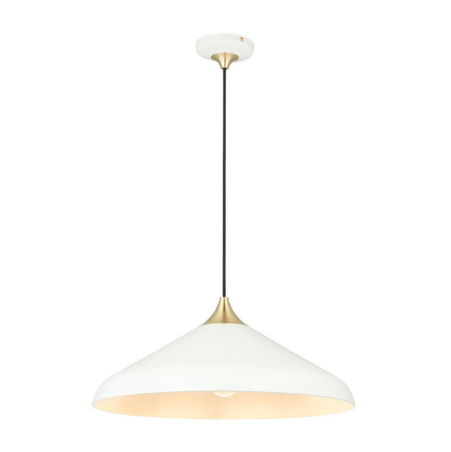 Warm White Coned Pendant with Brushed Brass Plate - ID 12101