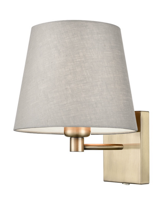 Bronze Switched Wall Bracket, Grey Shade - ID 12138