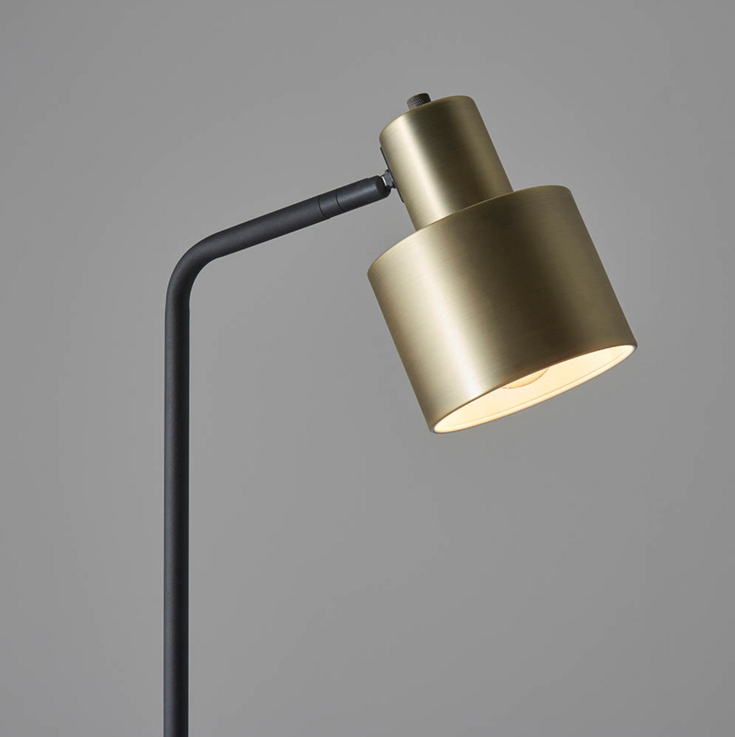 Antique Brass & Matt Black Floor Lamp - ID 12139