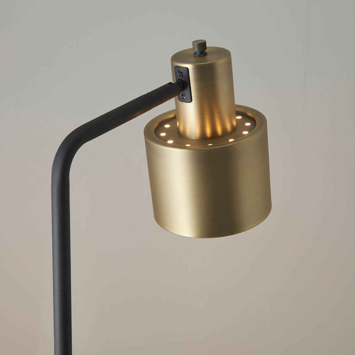 Antique Brass & Matt Black Floor Lamp - ID 12139