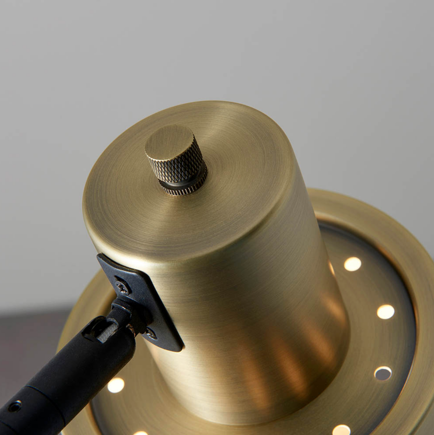 Antique Brass & Matt Black Floor Lamp - ID 12139