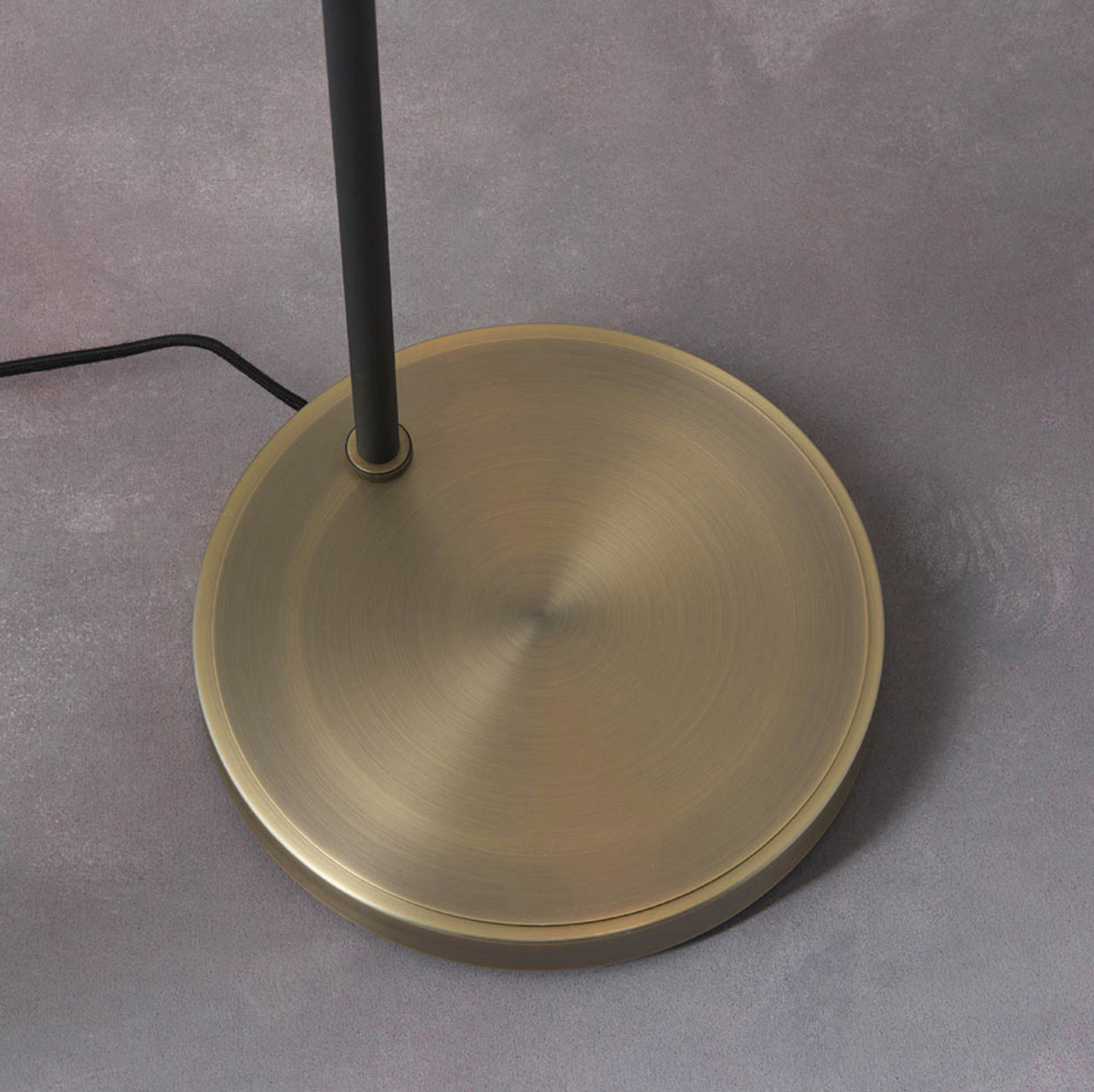 Antique Brass & Matt Black Floor Lamp - ID 12139