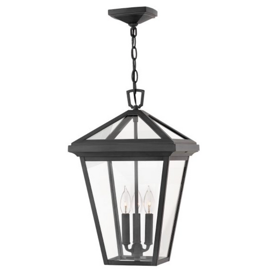 Large Outdoor Box Chain Lantern, Black - ID 12367