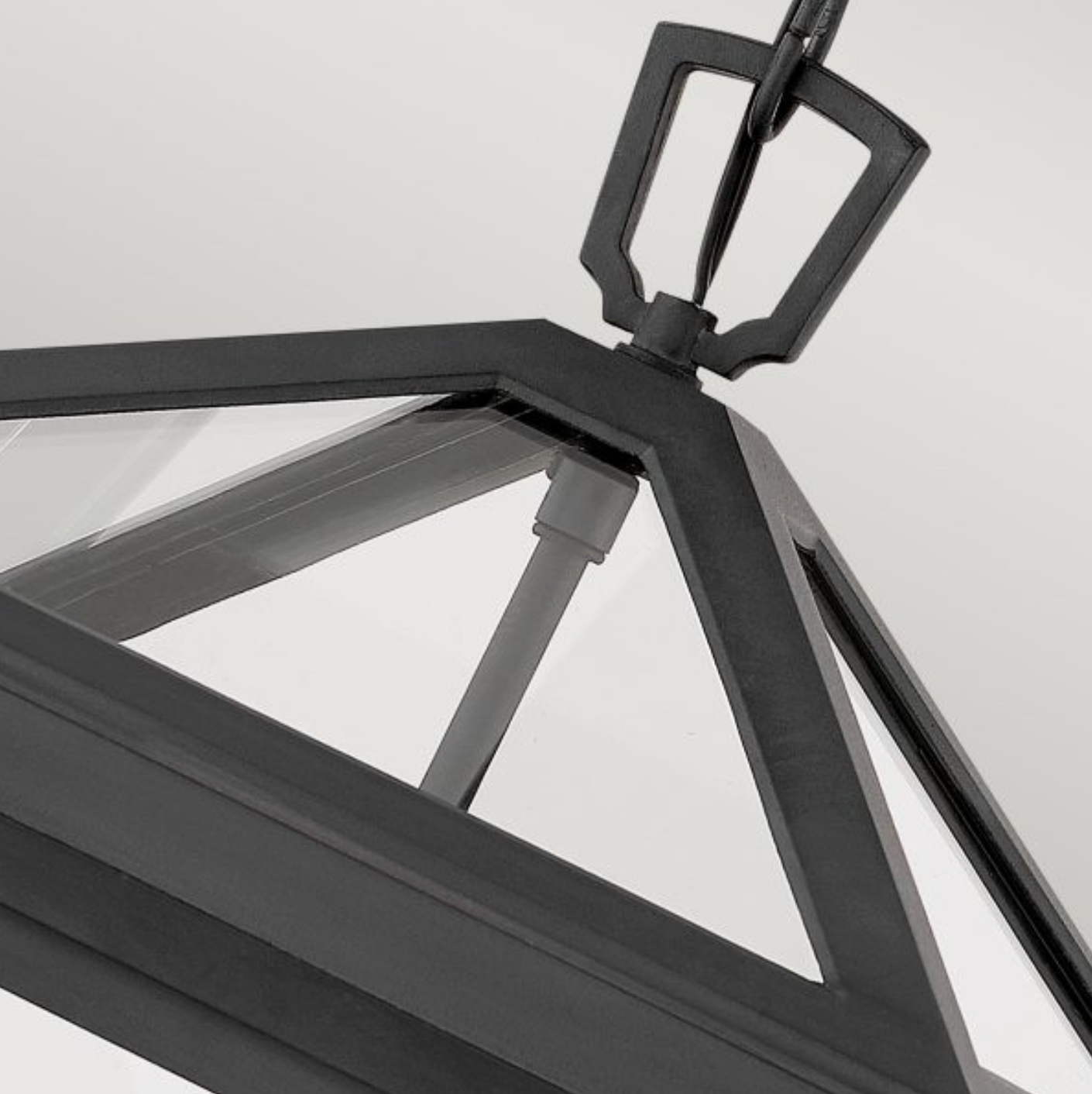 Large Outdoor Box Chain Lantern, Black - ID 12367