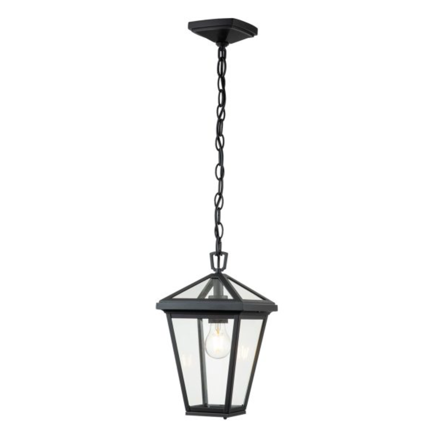 Medium Outdoor Box Chain Lantern, Black - ID 12377