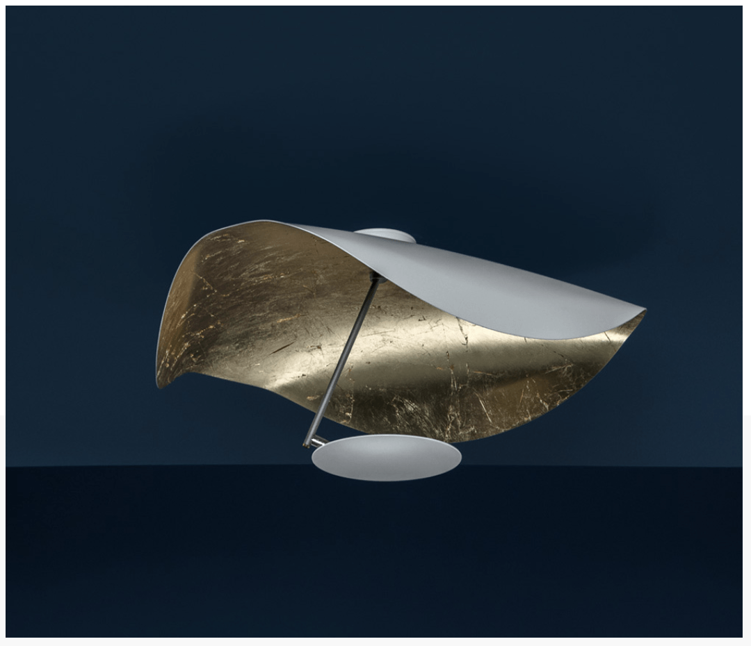 Black & Copper Leaf Curved LED Ceiling or Wall Light (other colour options available) - ID 6042