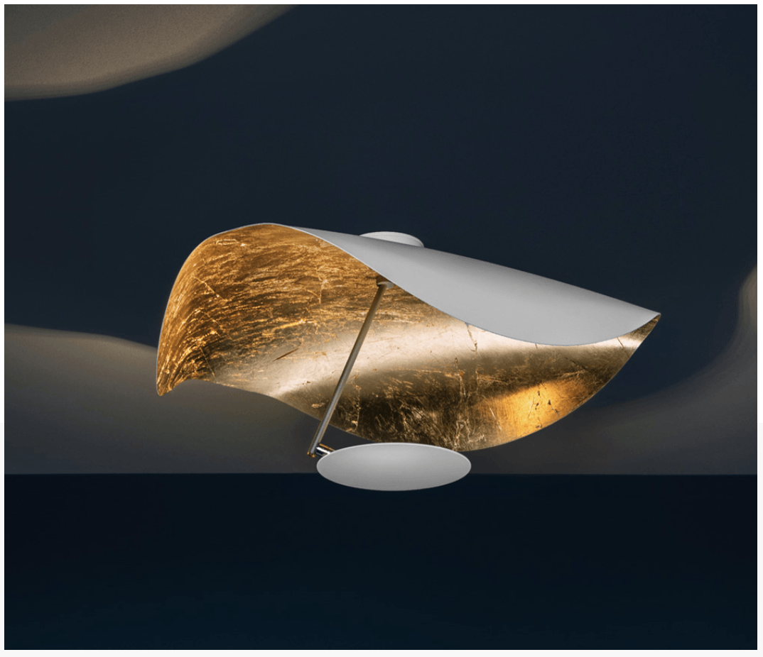 Black & Copper Leaf Curved LED Ceiling or Wall Light (other colour options available) - ID 6042