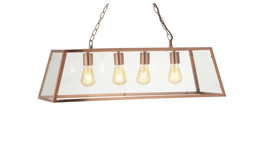 Copper Linear 4 Lamp Box lantern - ID 7664