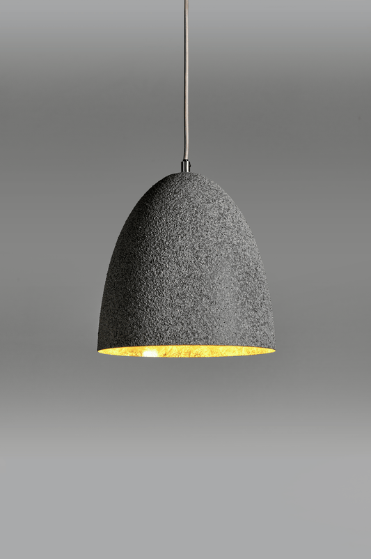 Handel Asphalt Single Pendant In Grey With Gold Leaf Inner  - ID 9103 - EX-DISPLAY