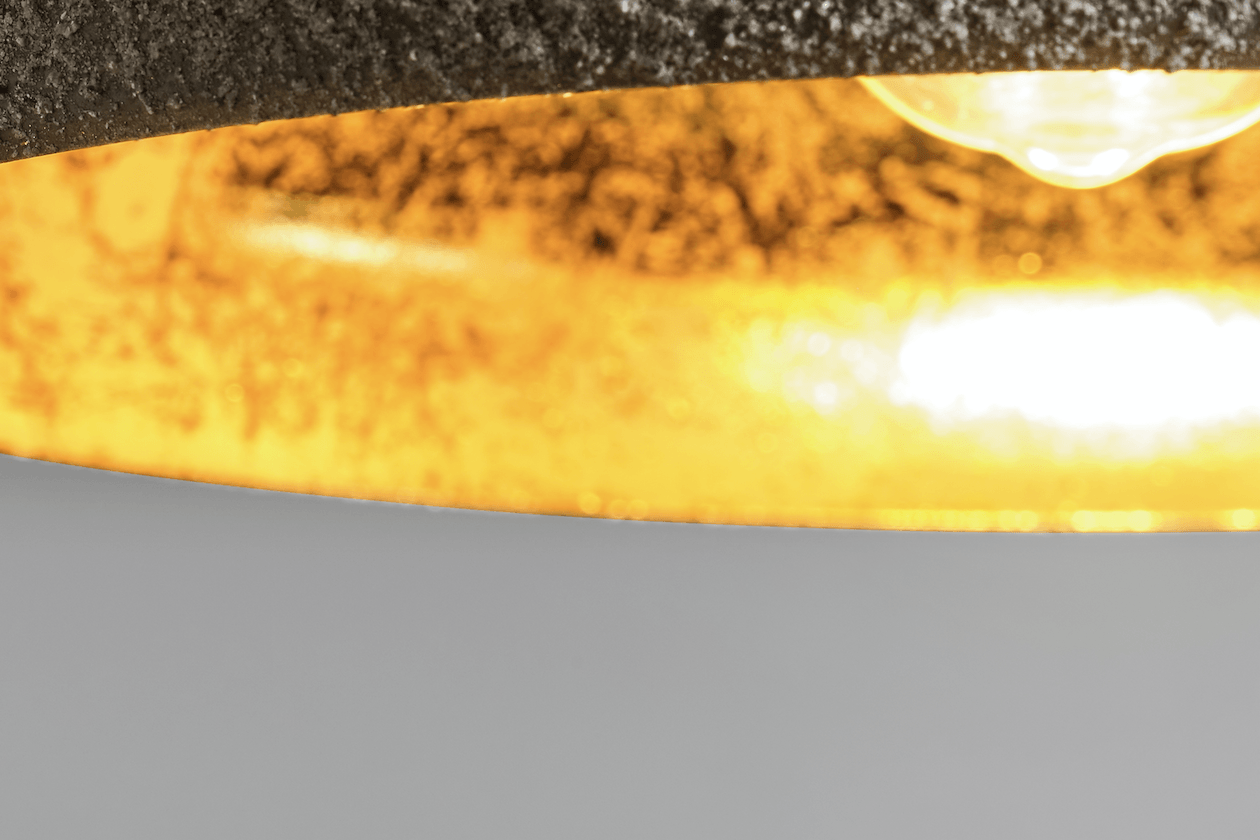Handel Asphalt Wide Single Pendant In Grey With Gold Leaf Inner  - ID 9101 - CLEARANCE