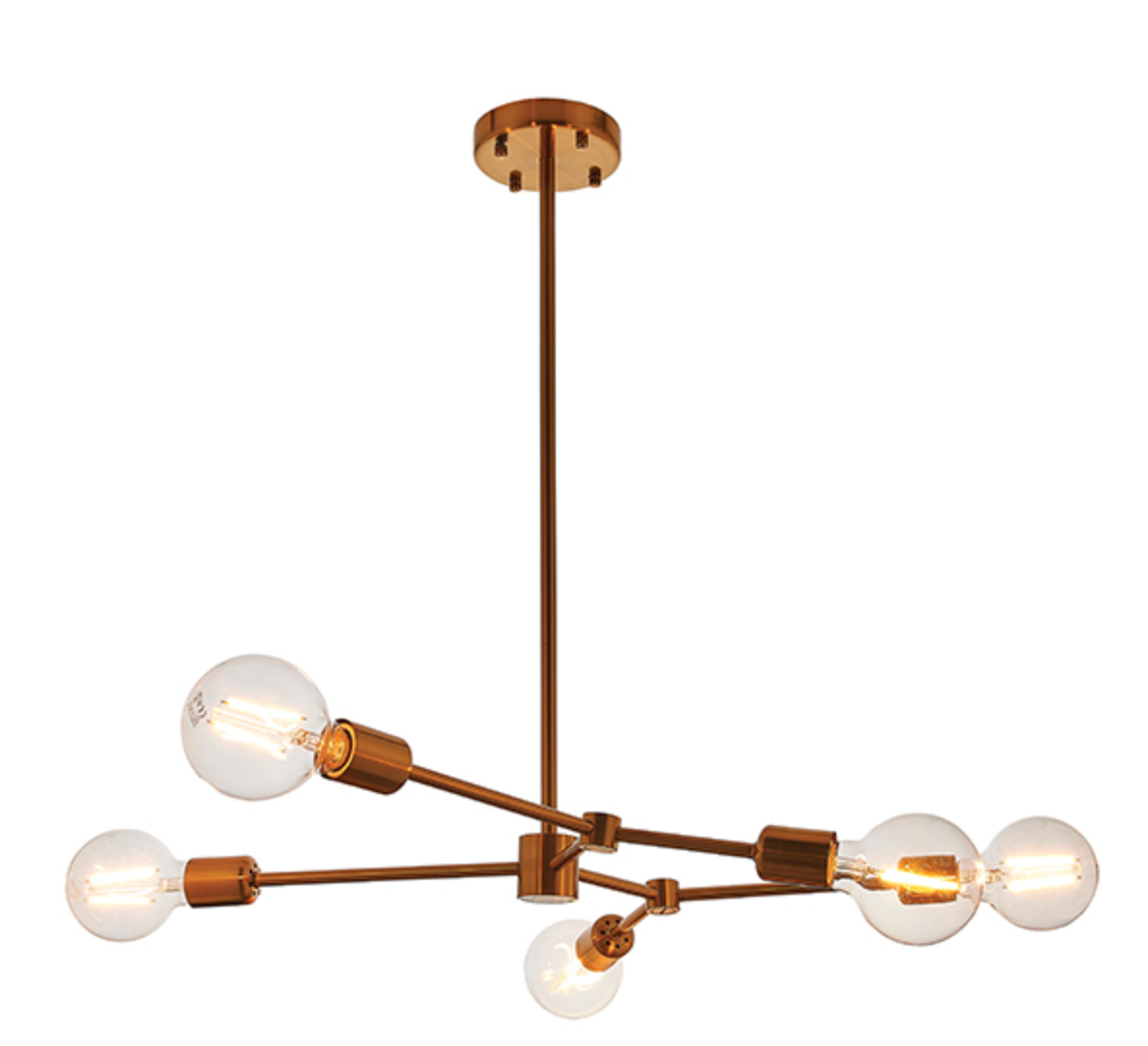 Satin Bronze 5 Arm Branch Chandelier - ID 9631