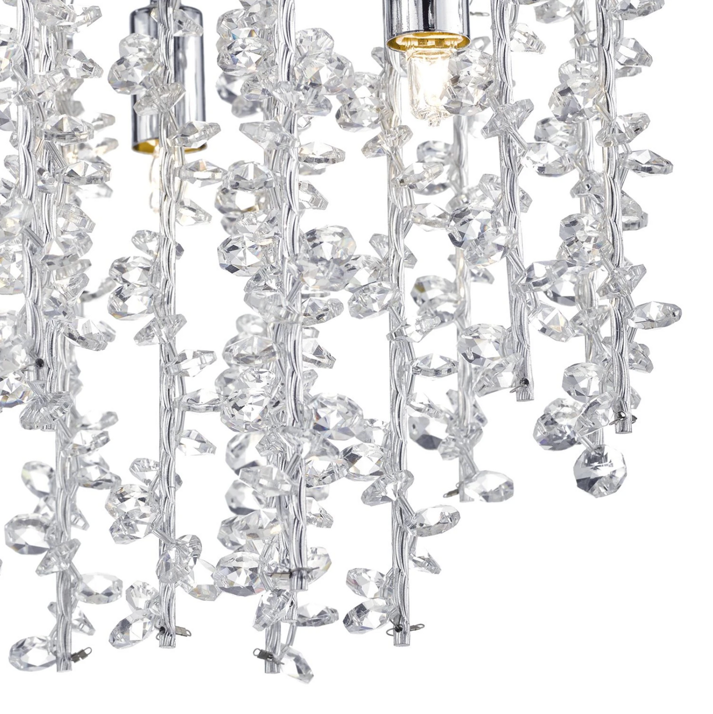 Oakleigh Polished Chrome & Crystal 3 Lamp Flush Ceiling Light - ID 5546 limited stock
