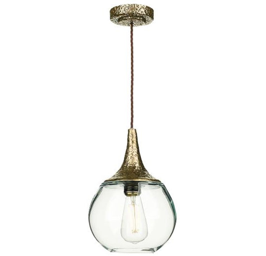 Teardrop Bronze & Glass Pendant - ID 10254