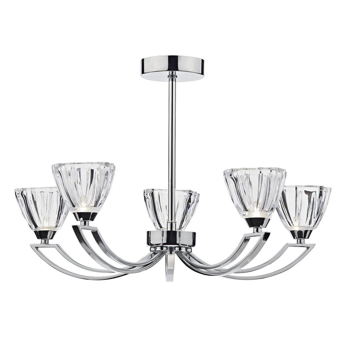 Vito Polished Chrome 5 Lights Semi-Flush - London Lighting - 1