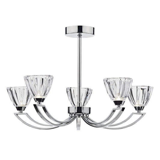 Vito Polished Chrome 5 Lights Semi-Flush - London Lighting - 1