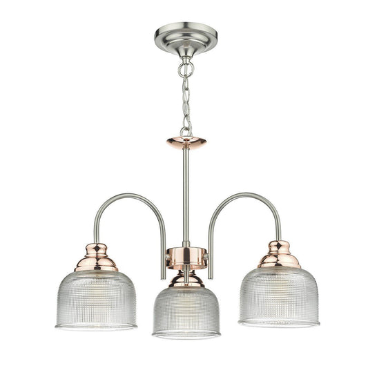 Wharfdale 3 Light Pendant Detail Glass Shades - London Lighting - 1