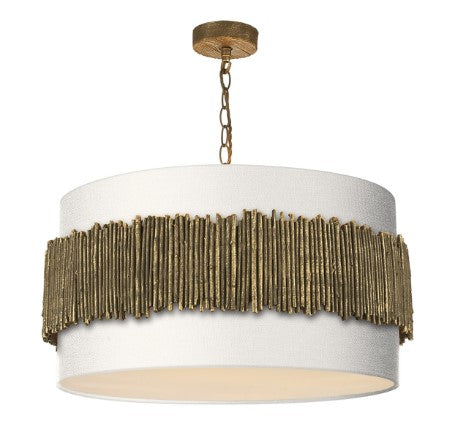 Willow Pendant With Bone Linen Shade (other shade colours available) - ID 10266