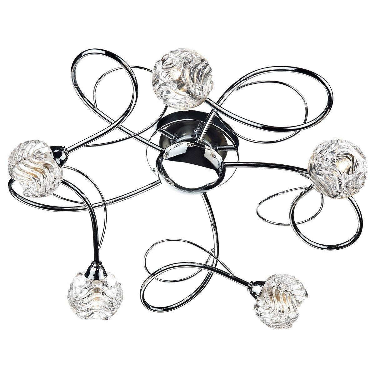 Zelda Polished Chrome 5 Lights Flush Light - London Lighting - 1