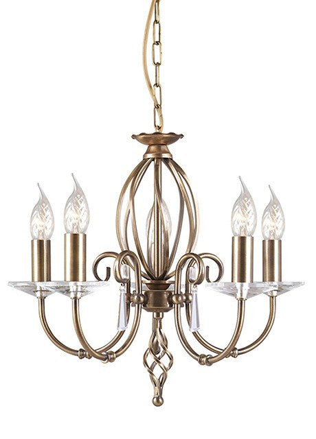 Aegean 5Lt Chandelier Aged Brass - London Lighting - 1