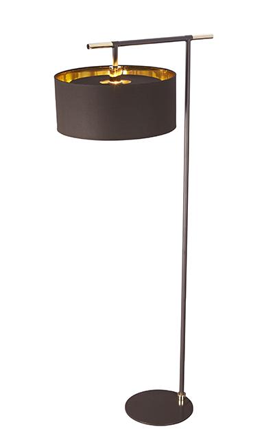 Balance Floor Lamp Brown and Polished Brass