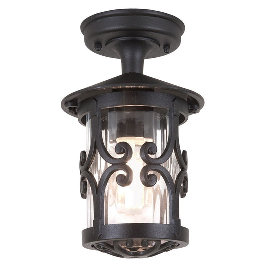 Hereford Ridgid Tube Lantern 260mm Black - London Lighting - 1