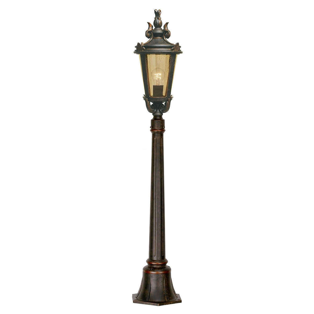 Baltimore Medium Pillar Lantern Weathered Bronze - London Lighting - 1