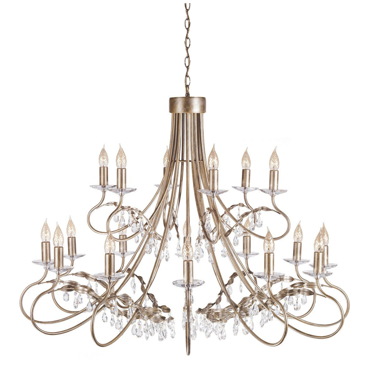Christina 18 Arm Chandelier Silver/Gold - London Lighting - 1