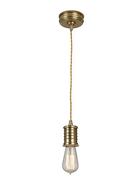 Single Aged Brass Pendant Light
