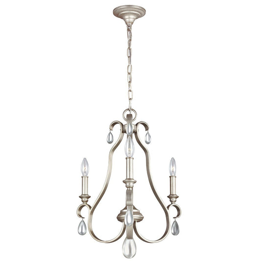 DeWitt Three Light Sunrise Silver Chandelier