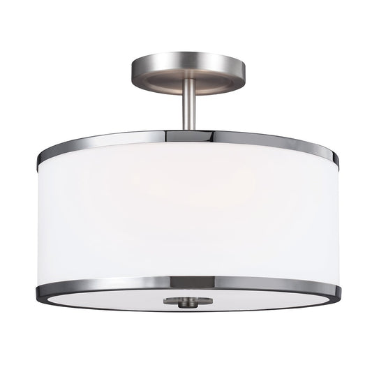 Satin Nickel Semi Flush Light