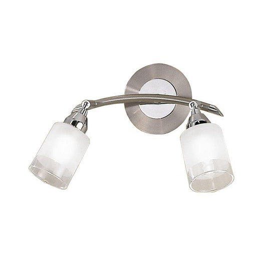 Satin Chrome and Glass Adjustable Double Spot Wall Light - ID 4826