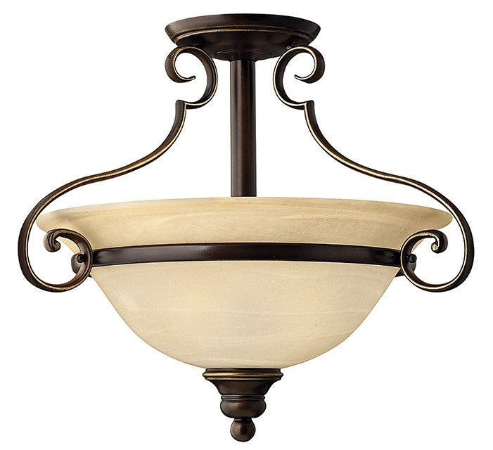 Rowly Antique Bronze Semi Flush Ceiling Fitting ID 7219