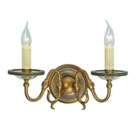 Hampton Double Wall Light In Antique Brass - ID 8734 - discontinued