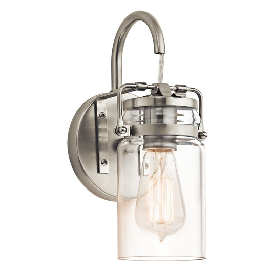Brinley One Light Brushed Nickel Wall Light