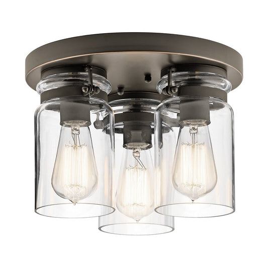 Brinley Three Light Olde Bronze Flush Mount Ceiling Light