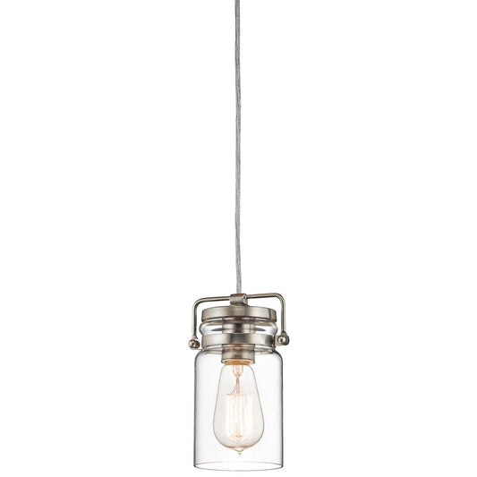 Brinley One Light Brushed Nickel Mini Pendant Light