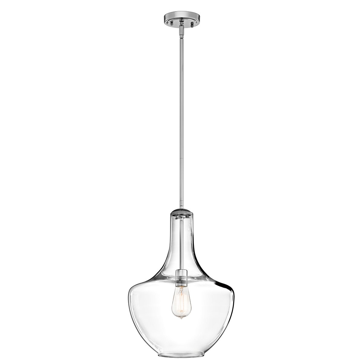 Everly One Light Chrome Medium Pendant Light