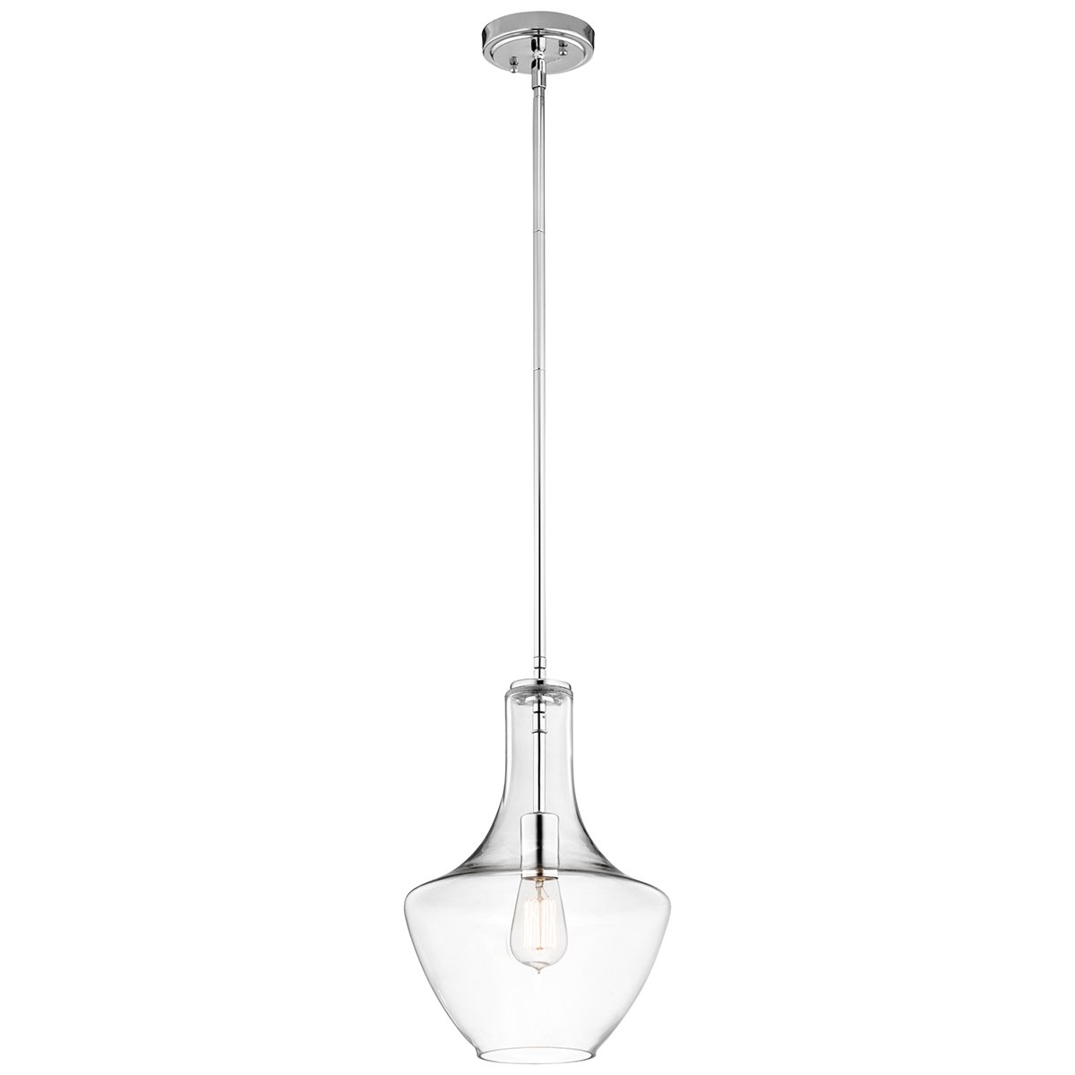 Everly One Light Chrome Small Pendant Light