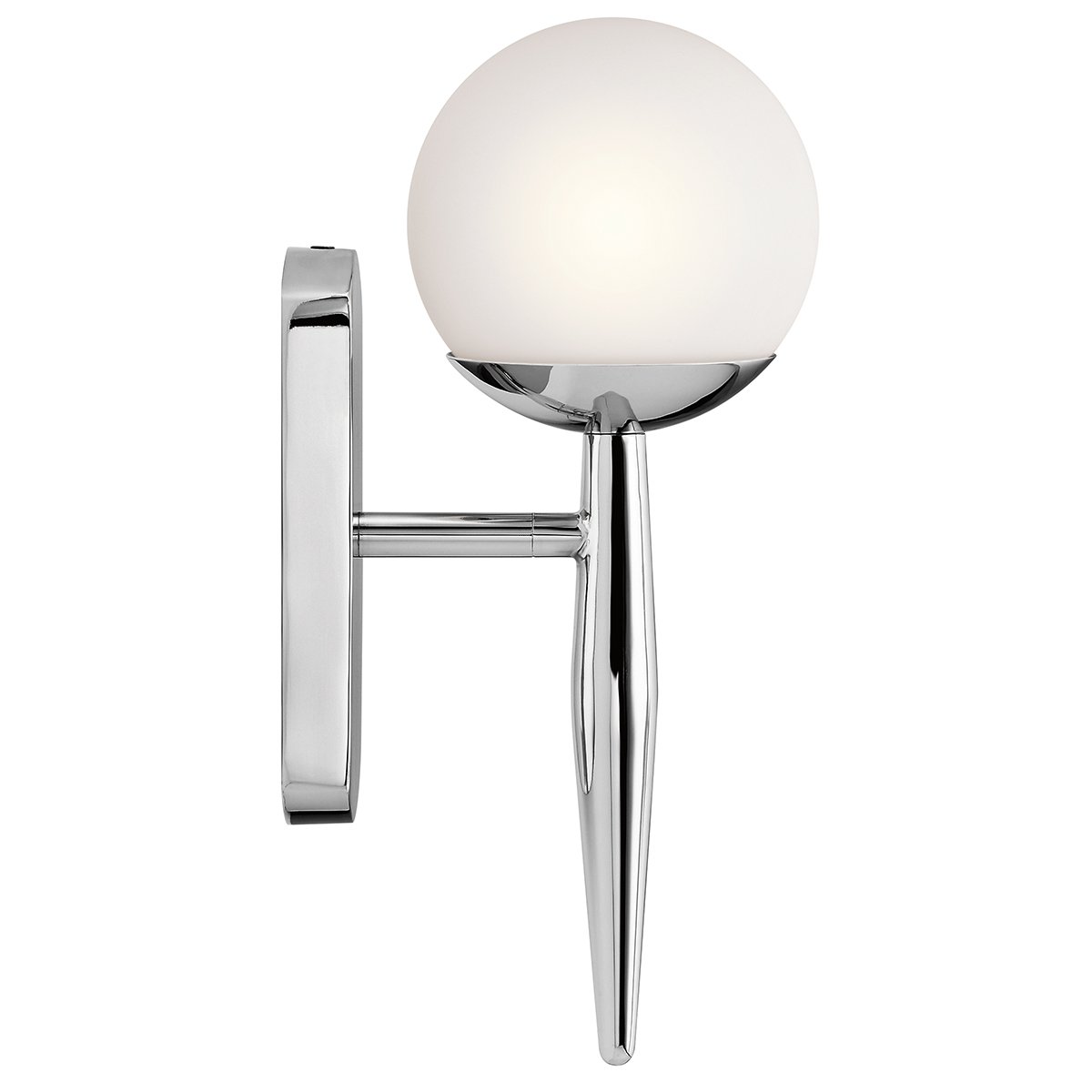 Single Light Polished Chrome Bathroom Wall Light