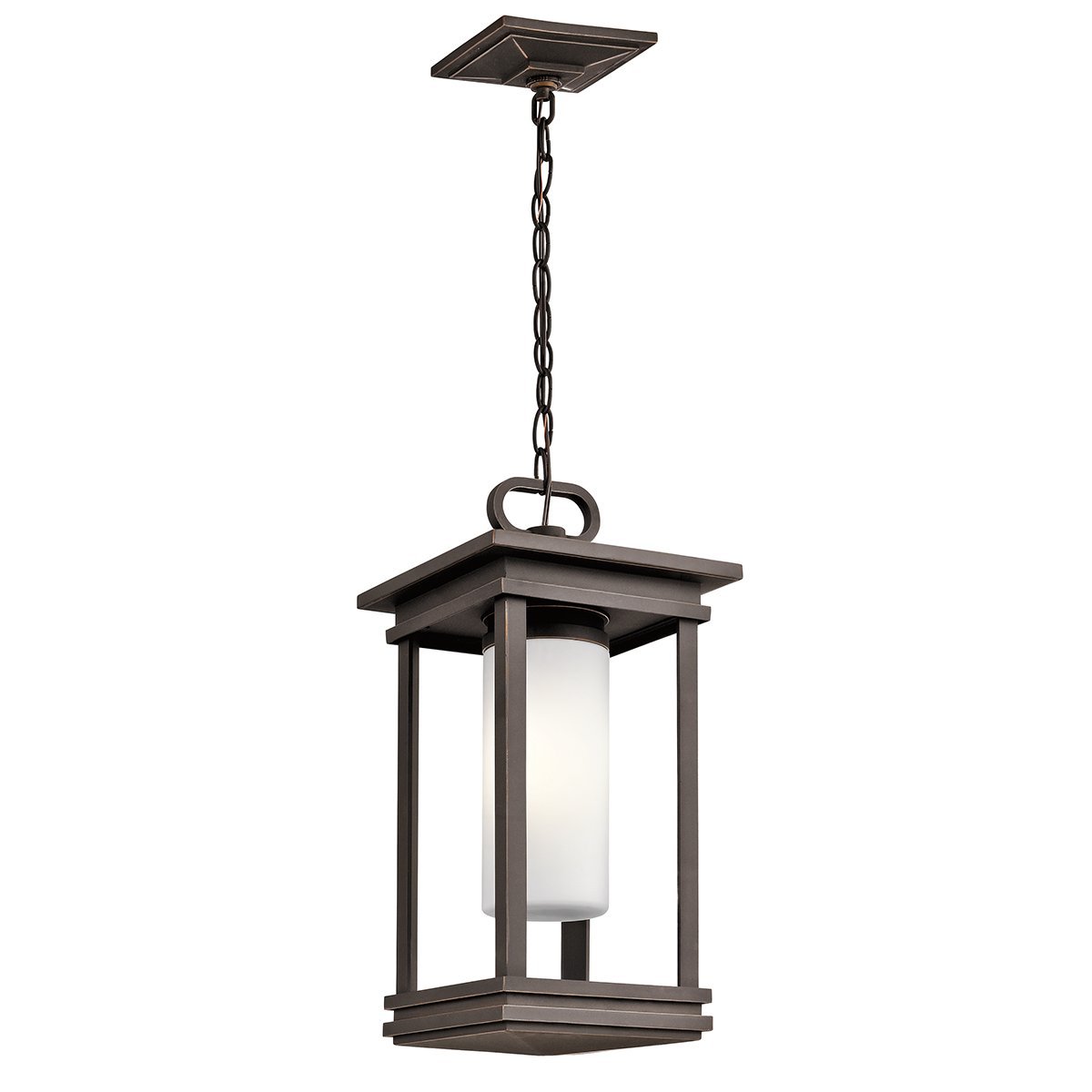 South Hope One Light Rubbed Bronze Small Chain Lantern