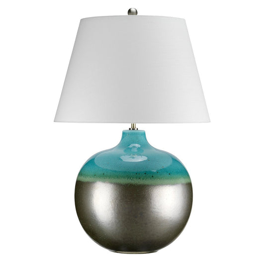 Lampton Large Turquoise Table Lamp c/w Shade - ID 8374
